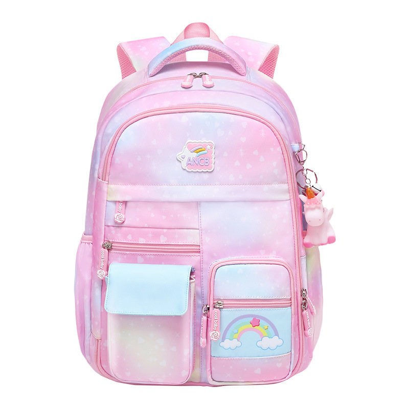 New children's schoolbag for girls in grades 3 to 6, with a large capacity for both boys and girls, is designed to reduce the burden and protect the spine details Picture