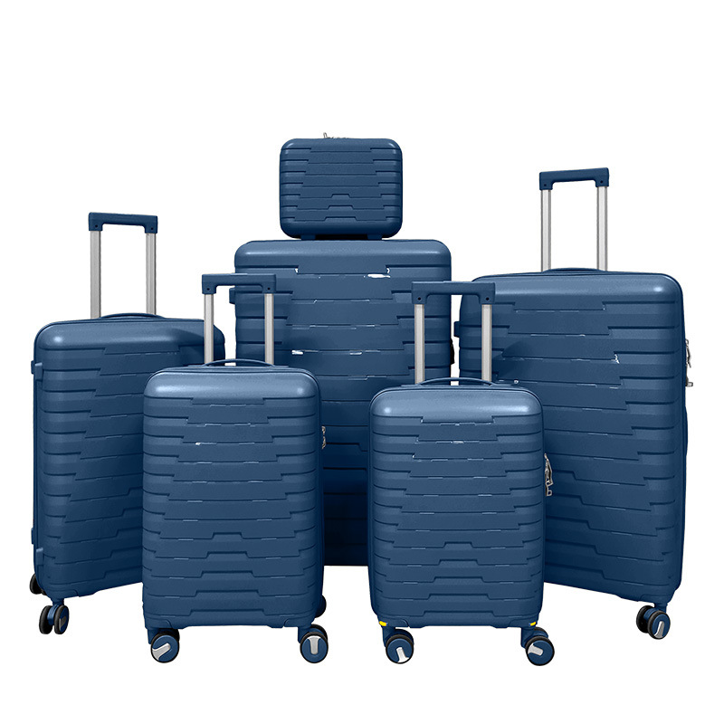 Cross-border new PP trolley case 20 24 28 foreign trade three-piece set zipper suitcase Adult carry-on suitcase travel case full figure