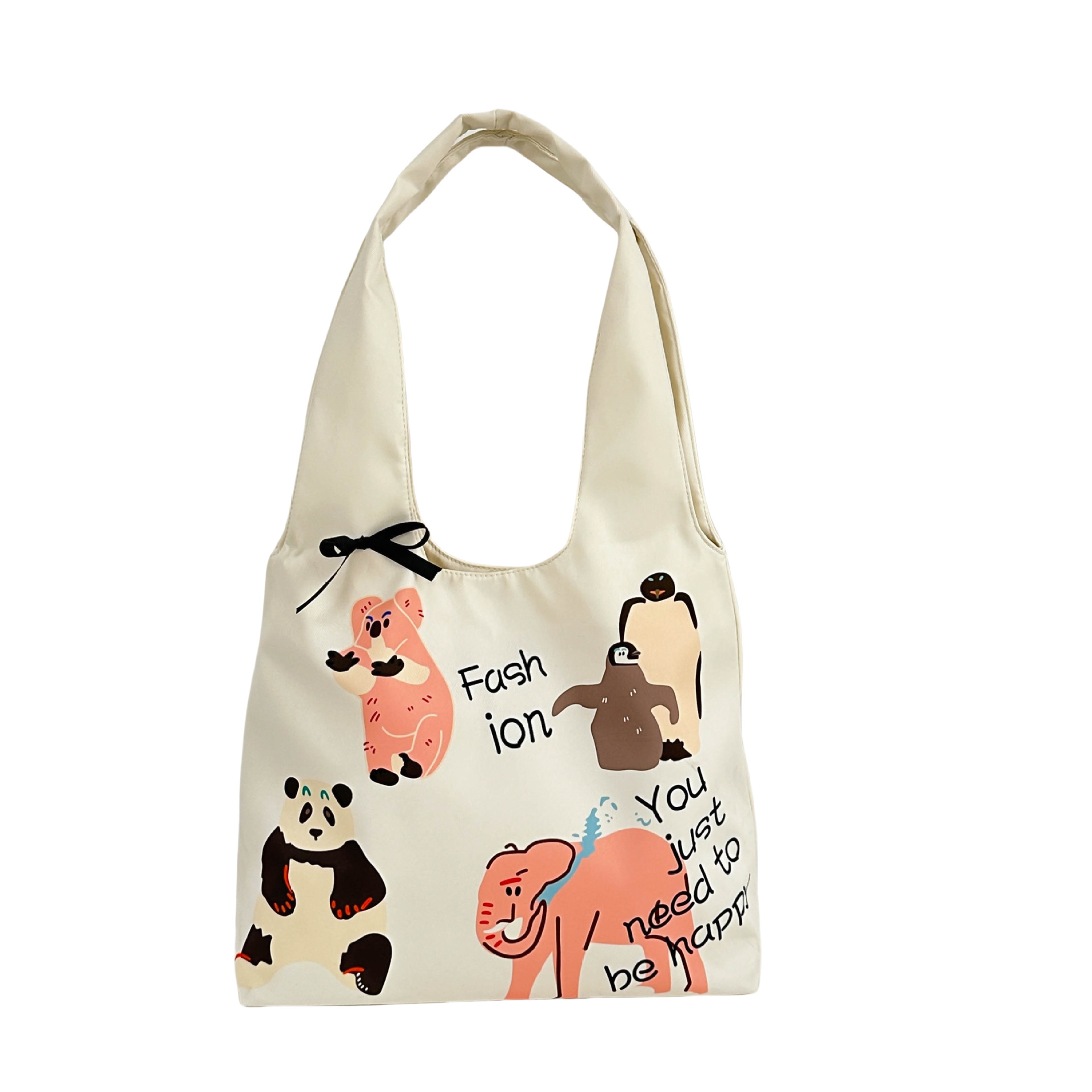 Cute animal tote bag for women 2024 New Ins-style summer niche graffiti large capacity laid-back underarm bag Item Picture
