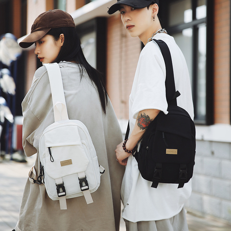 Student sporty style versatile single-shoulder bag, simple and light, casual for travel, solid color durable crossbody bag for women details Picture