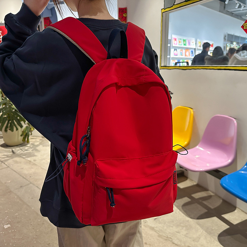 Spring new cream-themed high appearance level middle school schoolbag, female forest-themed simple and lightweight college student backpack for class details Picture