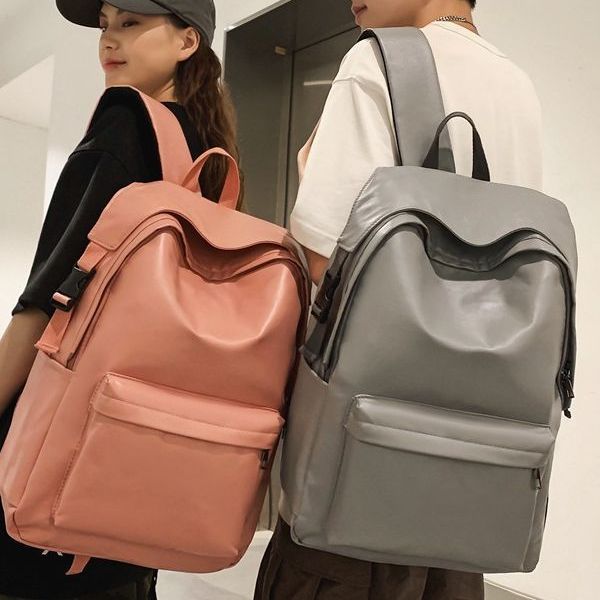 New large-capacity backpacks for men, pu sports and trendy couple backpacks, water-resistant backpacks for junior and senior high school students full figure