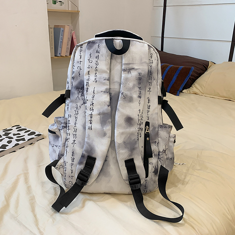 New Chinese-style schoolbags, retro Chinese style, large-capacity backpacks for high school students, and computer backpacks for college students' leisure trips Specification drawing