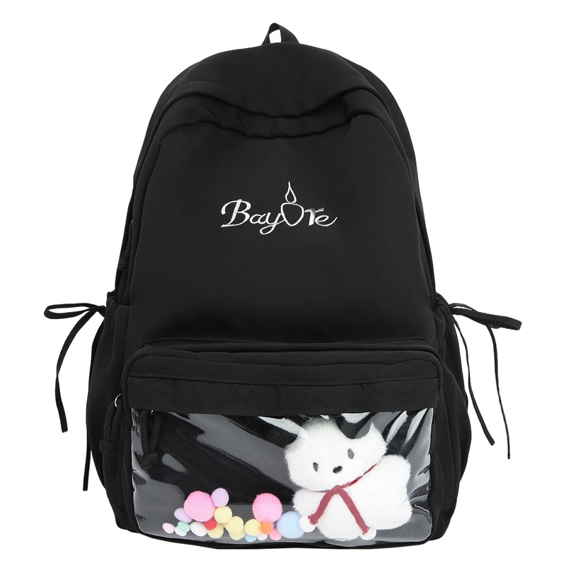 High appearance level ins versatile backpack for middle and high school students, large capacity cute pain bag, dopamine casual and simple schoolbag Item Picture