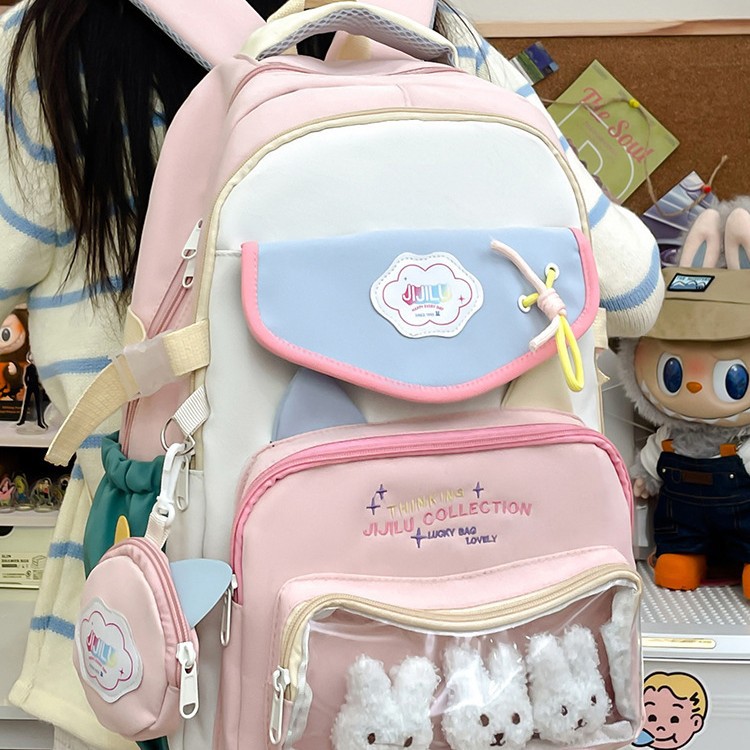 The new Japanese-style schoolbag is fresh and cute, with a large capacity and multiple compartments. It is a casual and versatile backpack for junior and senior high school students details Picture