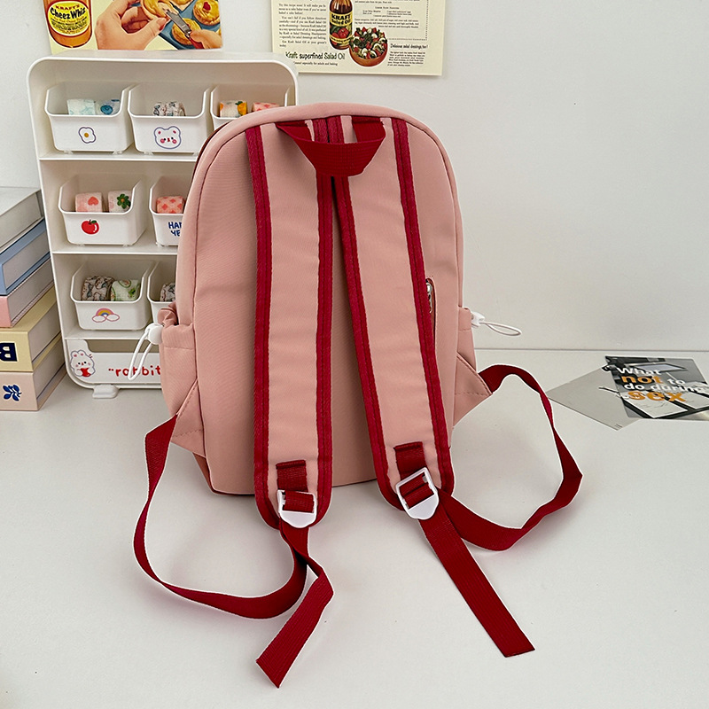 College-style simple small backpack, Japanese-style ins fresh and clean children's travel backpack, fashionable mom with kids backpack Specification drawing