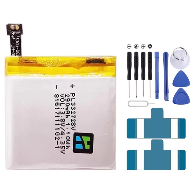 The 290mAh PL332728V lithium-ion polymer battery is suitable for full figure