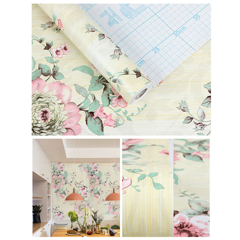 pvc self-adhesive wallpaper for bedrooms and dormitories, European-style self-sticking wallpaper, pvc home decoration wall paper, Damascus stickers full figure