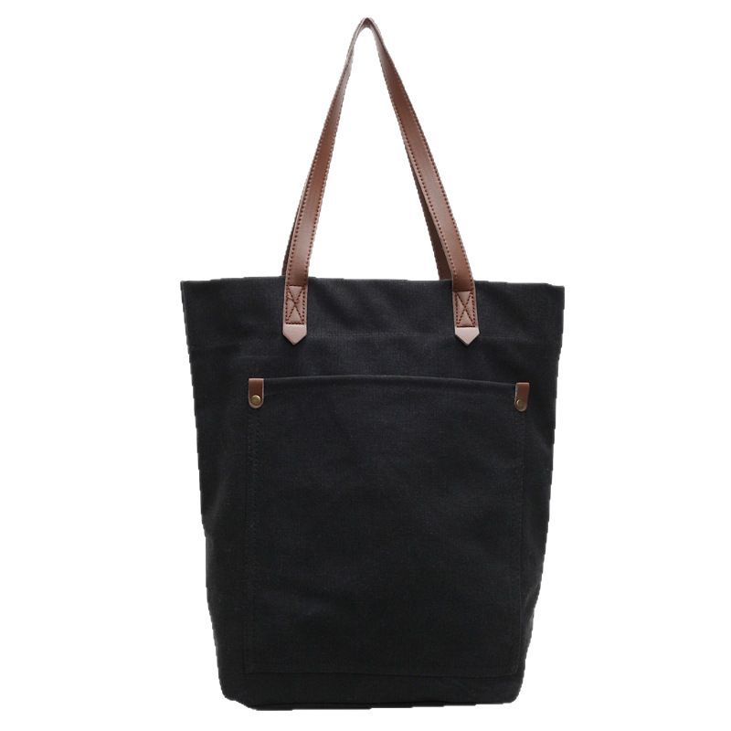 Canvas bag, women's single-shoulder crossbody bag, large-capacity Korean commuter bag, handbag, men's simple and versatile Japanese tote bag Item Picture
