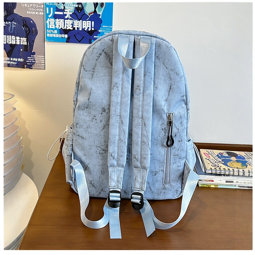 2025 New style of large-capacity, fashionable, solid-color, simple and versatile schoolbag for women on Instagram, a travel backpack for junior and senior high school students Specification drawing