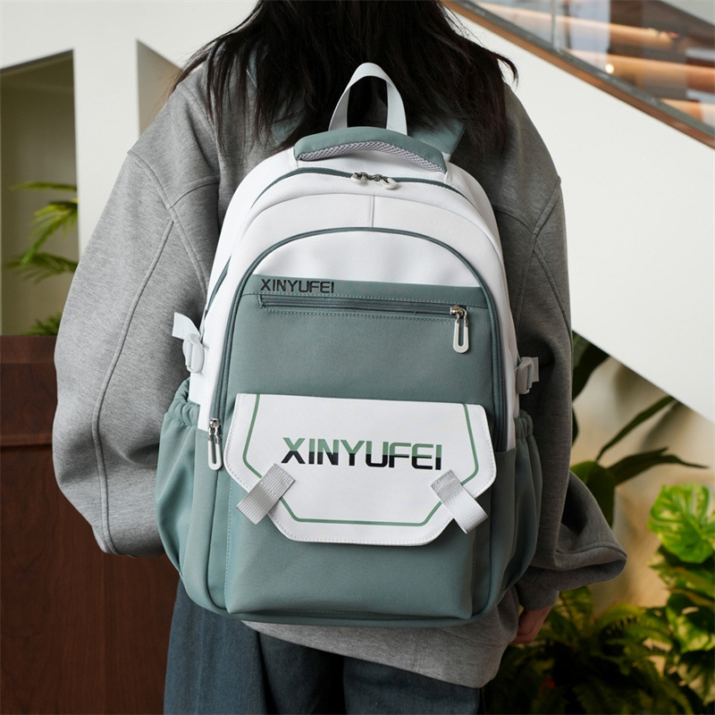 Schoolbag for girls' high school students, appearance level, grades 3-6, 2024 Summer new Korean style ins color contrast high-quality middle school backpacks details Picture