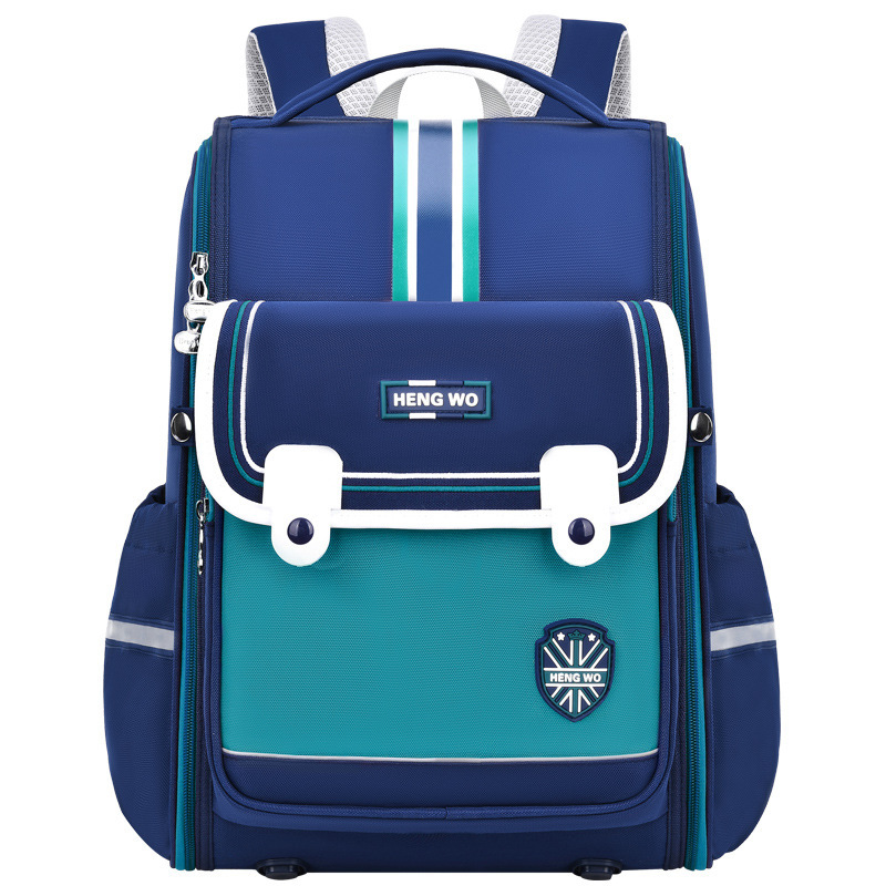 New scientific spine protection primary school schoolbag with 3D back pad for boys and girls in grades one, two, three, four, five and six Item Picture