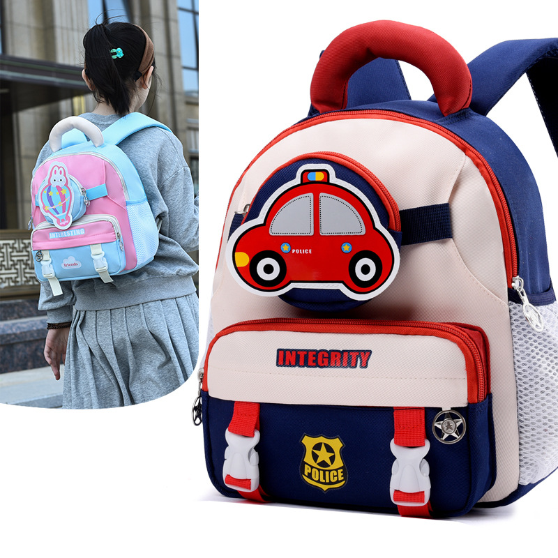 Korean cute cartoon kindergarten schoolbags, girls' and boys' backpacks, new children's lightweight baby car backpacks Application Scenario
