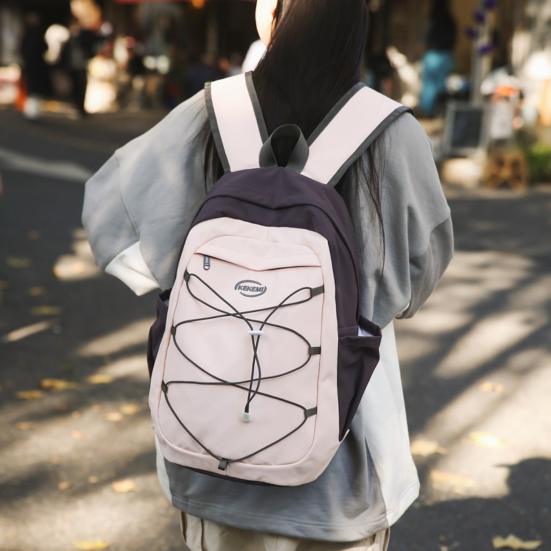 Men's Japanese-style casual and versatile large-capacity travel backpack, light and simple schoolbag for junior high school, senior high school and college students, women details Picture