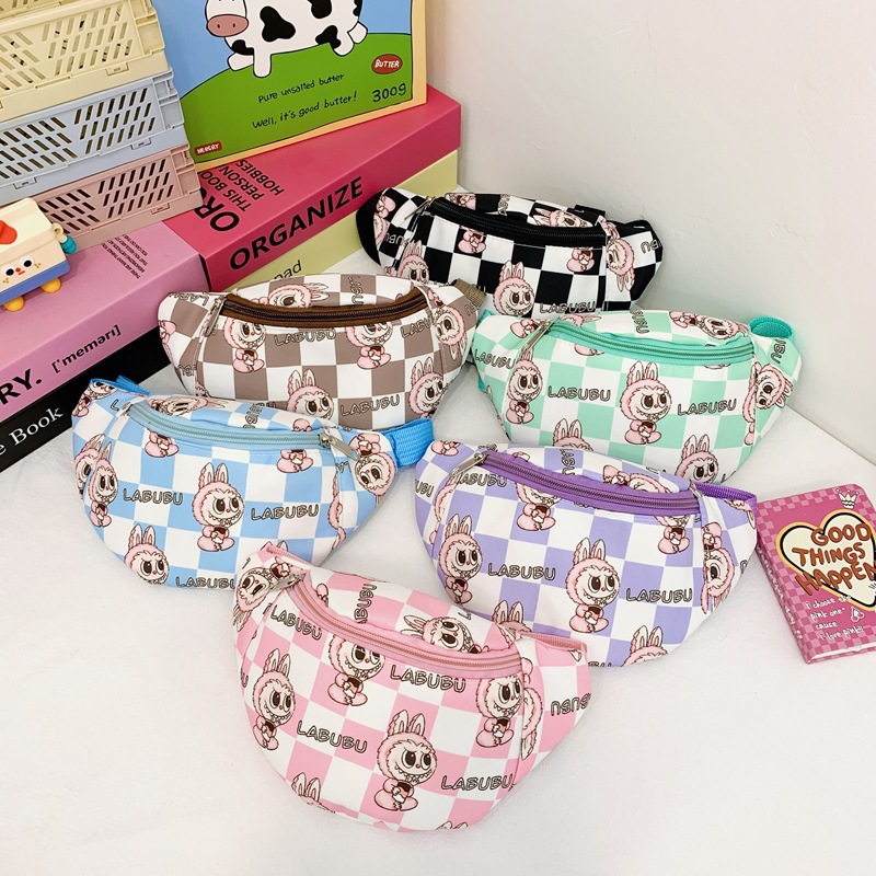 New Korean-style children's bags: cool and trendy cartoon boy and girl chest bags, cute princess crossbody bags, and little girl single-shoulder bags full figure