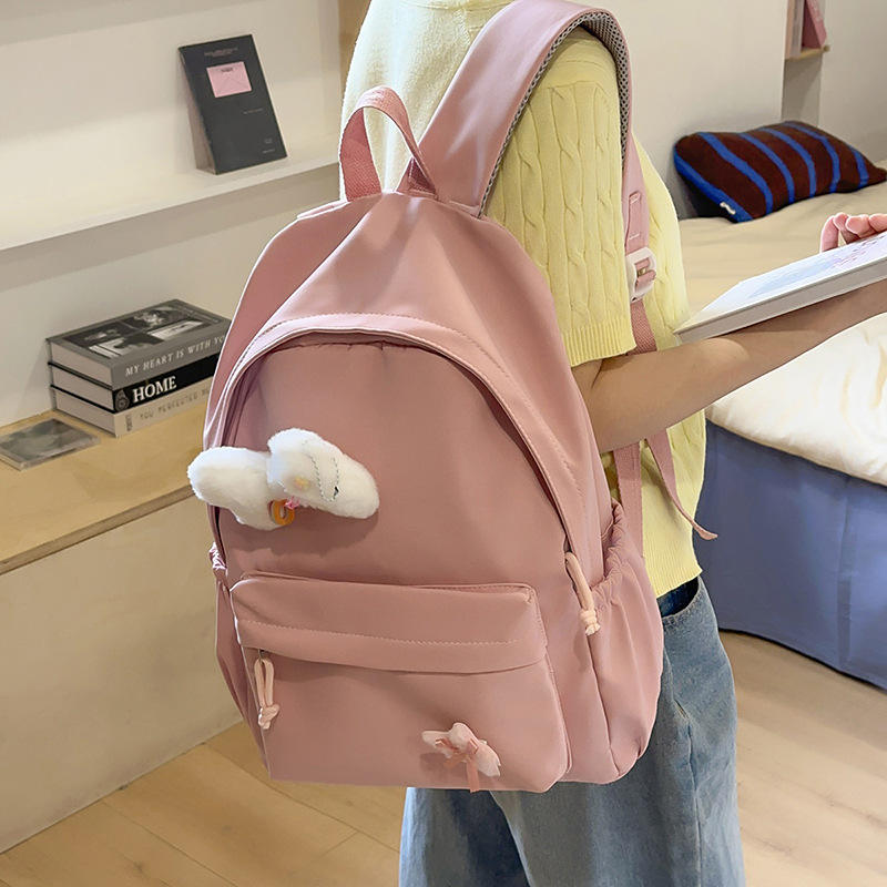 New schoolbag for girls in an ins style, simple and lightweight backpack for campus, Korean style, versatile, forest-themed backpack for junior and senior high school students details Picture