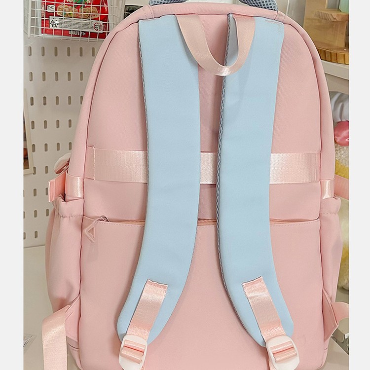 High appearance level Instagram cute pain bag backpack for girls, Korean version Instagram color-blocking school style backpack for junior and senior high school students Specification drawing