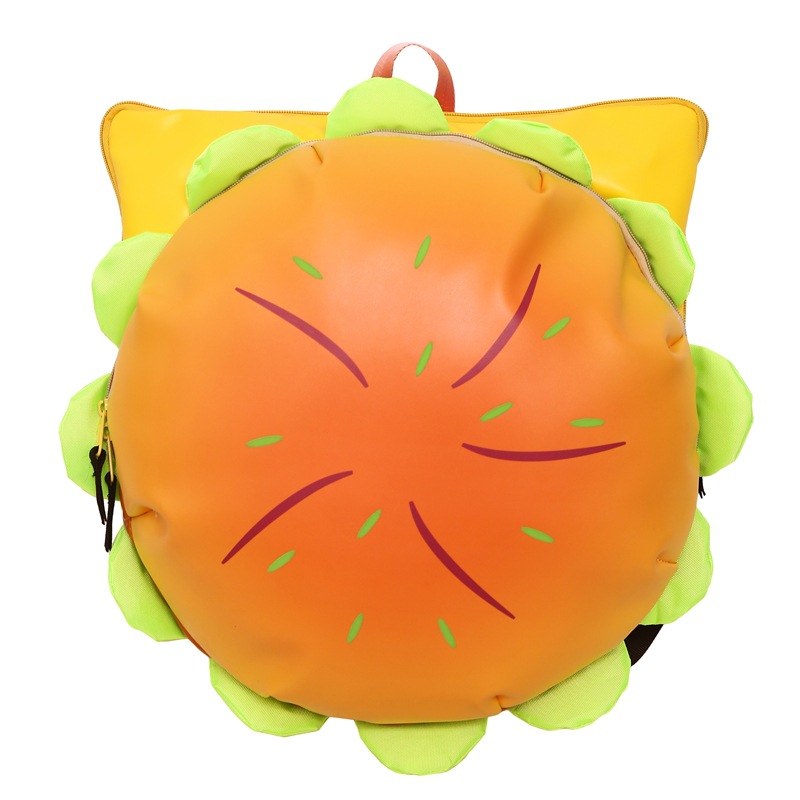 The cartoon cheese 3D burger backpack is cute, versatile, funny, and has a large capacity for commuting. It's a creative and trendy backpack Item Picture