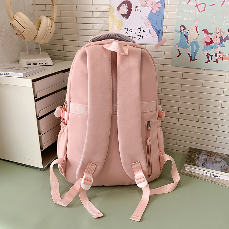 The school-style, color-blocking Japanese-style Instagram backpack for junior and senior high school students is lightweight, versatile, and a niche backpack with a fresh and sweet look Specification drawing