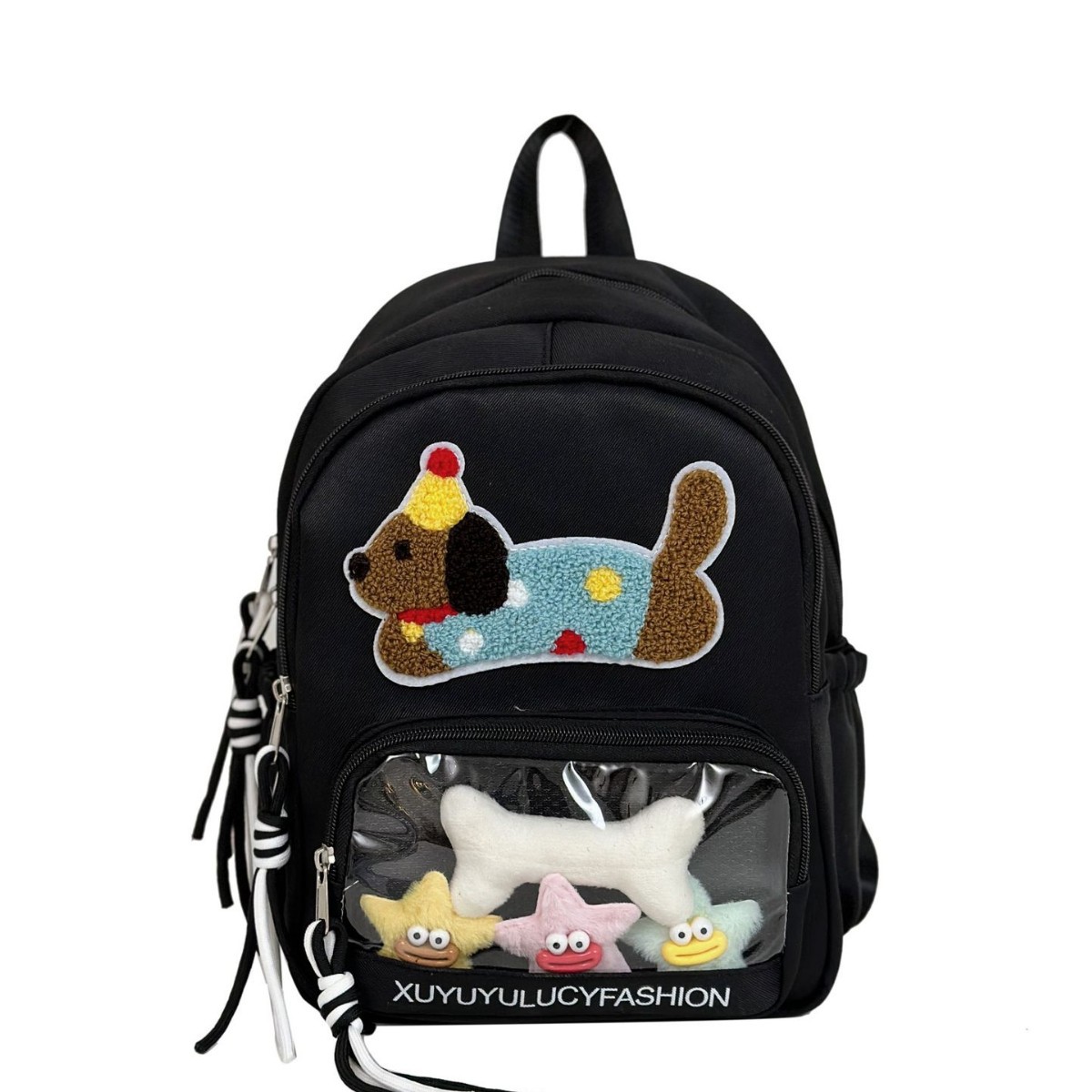 Japanese-style lightweight backpack, casual and versatile backpack, transparent comic show pain bag, student baggy schoolbag, millet Item Picture