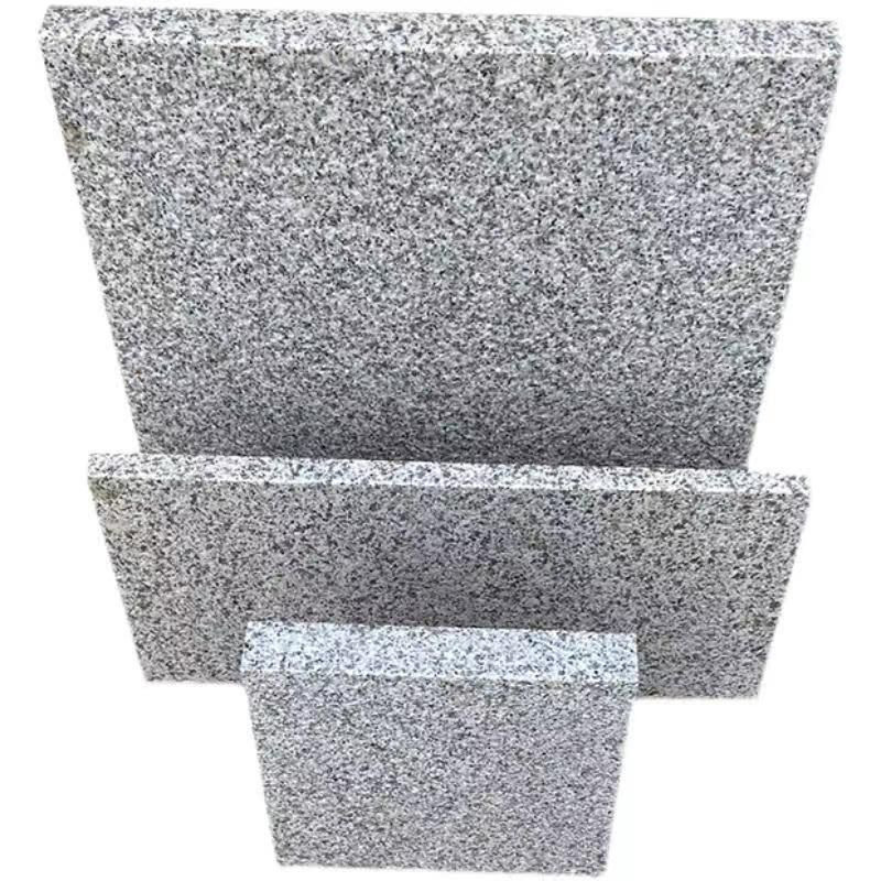 The square floor paving stone is granite, sesame white flamed plate, sesame black litchi surface yellow rust stone, golden Mosaic dry-hung stone Item Picture