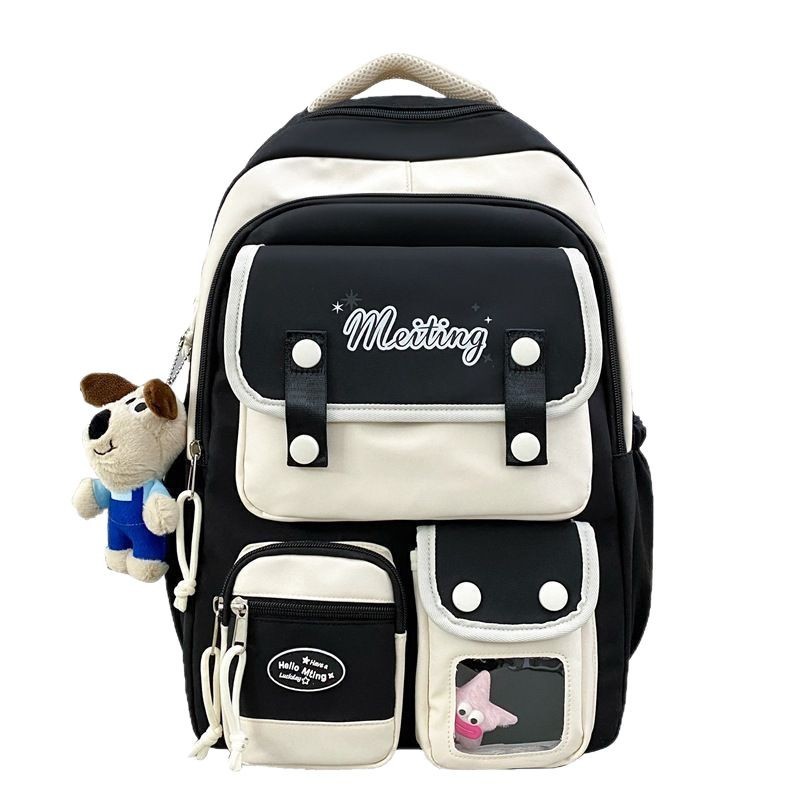 Korean original large-capacity schoolbag, niche design, casual, versatile and fashionable backpack, lightweight and simple commuting backpack Item Picture