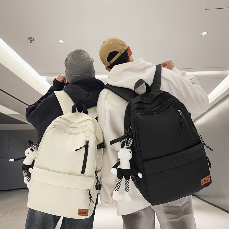 Trendy brand men's simple and large-capacity travel backpack, Korean version of ins, lightweight backpack for junior and senior high school students details Picture