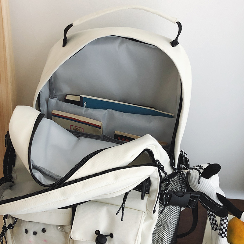 A new Japanese Instagram-style Harajuku retro workwear backpack for junior and senior high school students, with a large capacity and trendy travel backpack Application Scenario