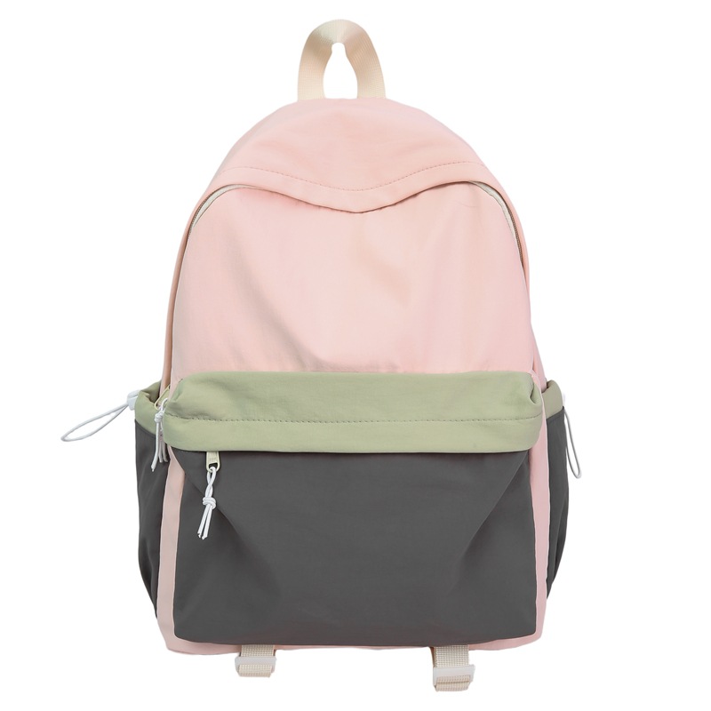A new high-appearance-level Japanese-style fresh and sweet color-blocking backpack, a lightweight and large-capacity backpack for junior and senior high school students Item Picture