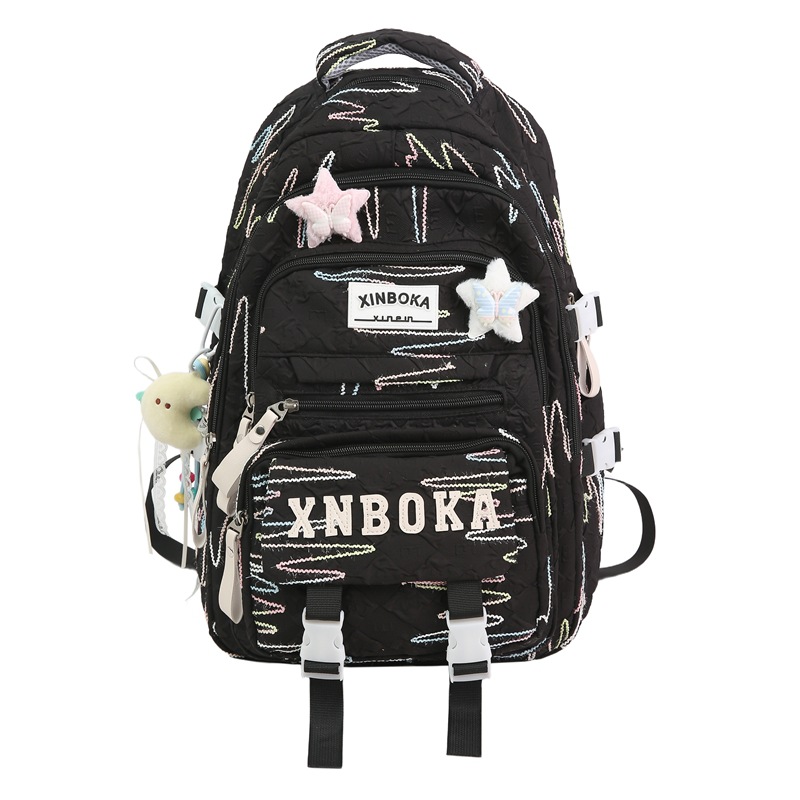 A new high-appearance-level, fresh and sweet backpack from Korean Instagram, a lightweight and large-capacity backpack for junior and senior high school students with multiple compartments Item Picture