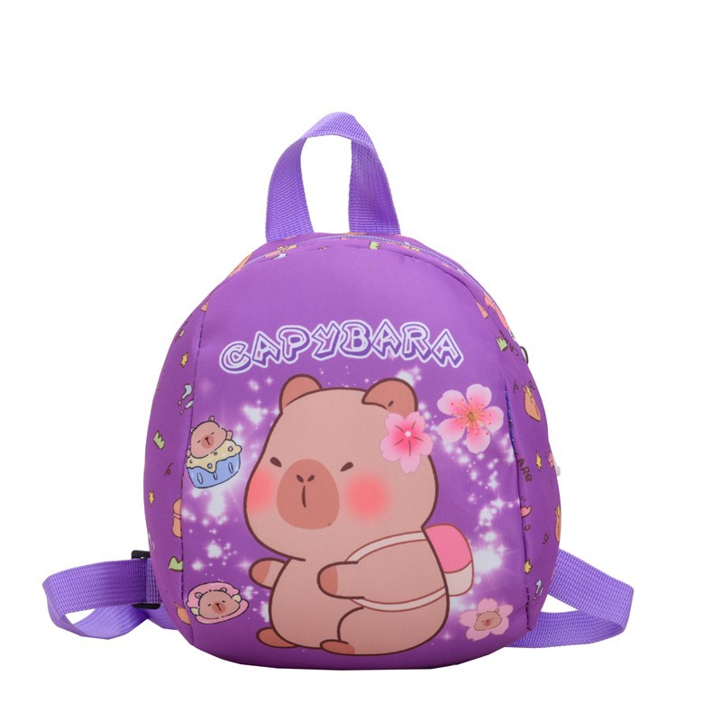 The 2025 summer new cartoon children's bag, cute Kapibara loose change bag for men and women, and outdoor casual backpack Item Picture