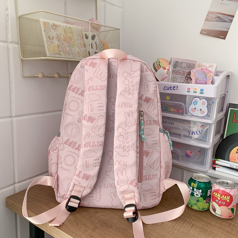 A new high-appearance-level, fresh and sweet candy-colored backpack from Korean Instagram, a lightweight and large-capacity backpack for junior and senior high school students Specification drawing