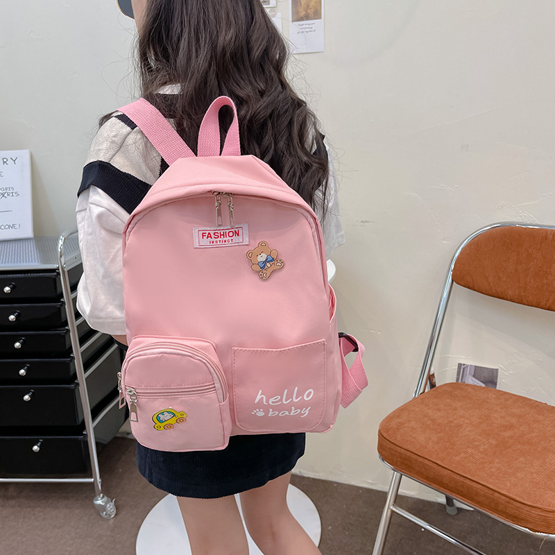 2024 New fashionable backpack for girls' travel coin purse, Japanese-style candy-colored cute kindergarten baby backpack Application Scenario