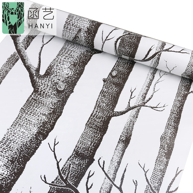 Factory direct sales of wallpaper, background wall, modern black, white and grey bedroom wallpaper, self-adhesive waterproof wall coat, furniture renovation stickers details Picture