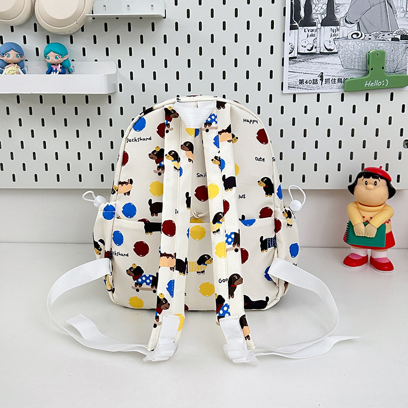 New high-quality Japanese-style Instagram cute graffiti dog transparent smudging pain bag for girls mini backpack Specification drawing