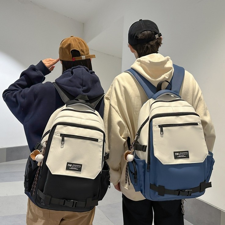 The new Korean-style Instagram workwear is trendy and cool. It's a multi-layered backpack for teenagers and students, a casual travel backpack details Picture