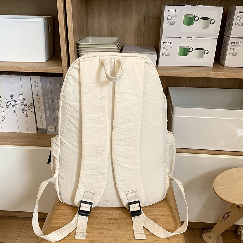 Korean-style InS-style simple computer backpack for middle and high school students, solid-color travel backpack, versatile commuting and casual backpack Specification drawing