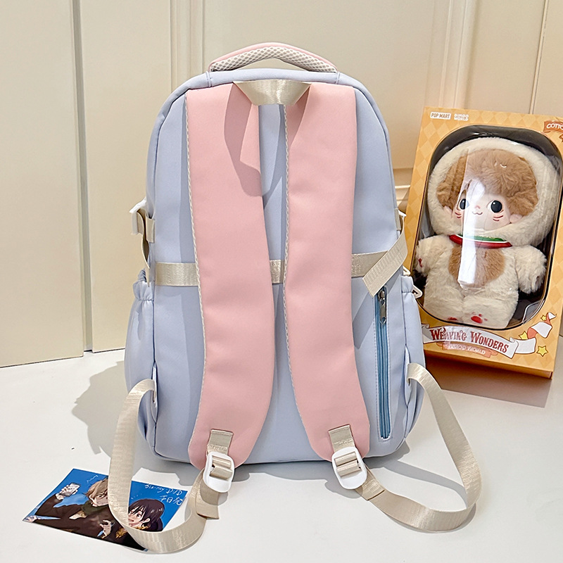 High-appearance-level InS-style waterproof schoolbag for middle and high school students, versatile pain bag, fresh and sweet backpack, simple and casual bag Specification drawing