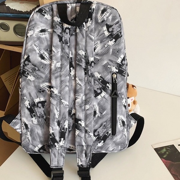 New trendy brand men's Instagram large-capacity Japanese-style printed graffiti, cool and personalized backpack for primary and secondary school students Specification drawing