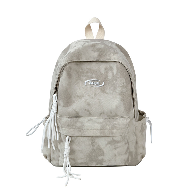 Schoolbag for female college students, Instagram high appearance level, simple solid color fresh and clean backpack, 2025 new high school student backpack Item Picture