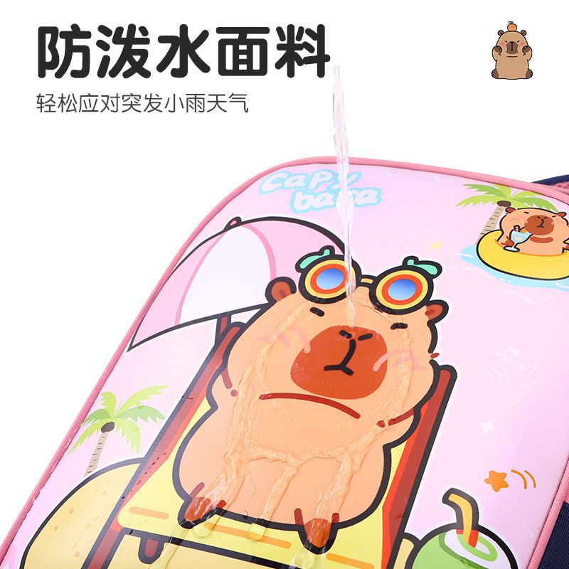 The new Capibara primary school schoolbag for boys and girls is a cute cartoon, lightweight and dirt-resistant children's backpack for kindergartens Application Scenario