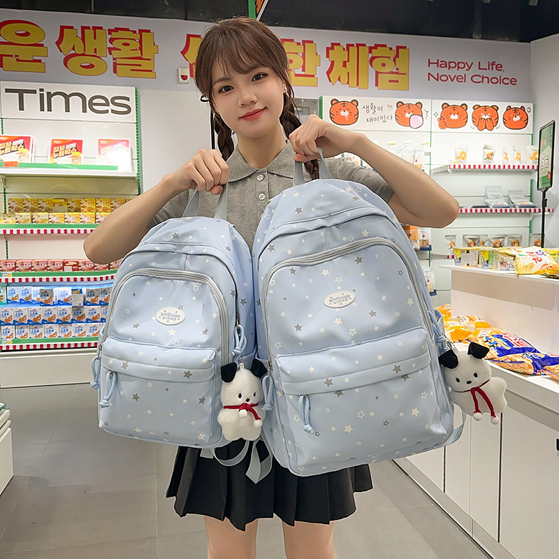 New schoolbag for girls in an ins style, forest-themed, fresh and cute girl travel backpack, high appearance level, middle school backpack full figure