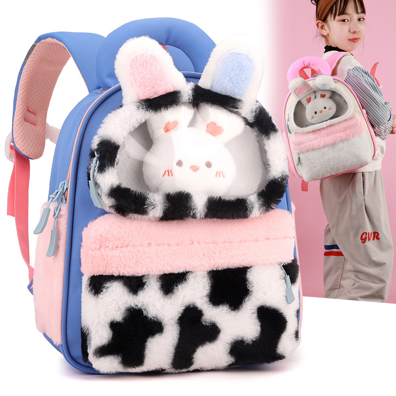 Children's Backpack 2025 New Style Casual Cartoon Bear Cute plush Baby Girl backpack, kindergarten schoolbag Specification drawing