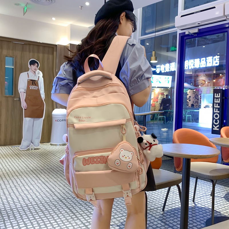 High-appearancy-level ins backpack, cute schoolbag, large-capacity backpack for female primary school students in grades three to five and six and junior high school students details Picture