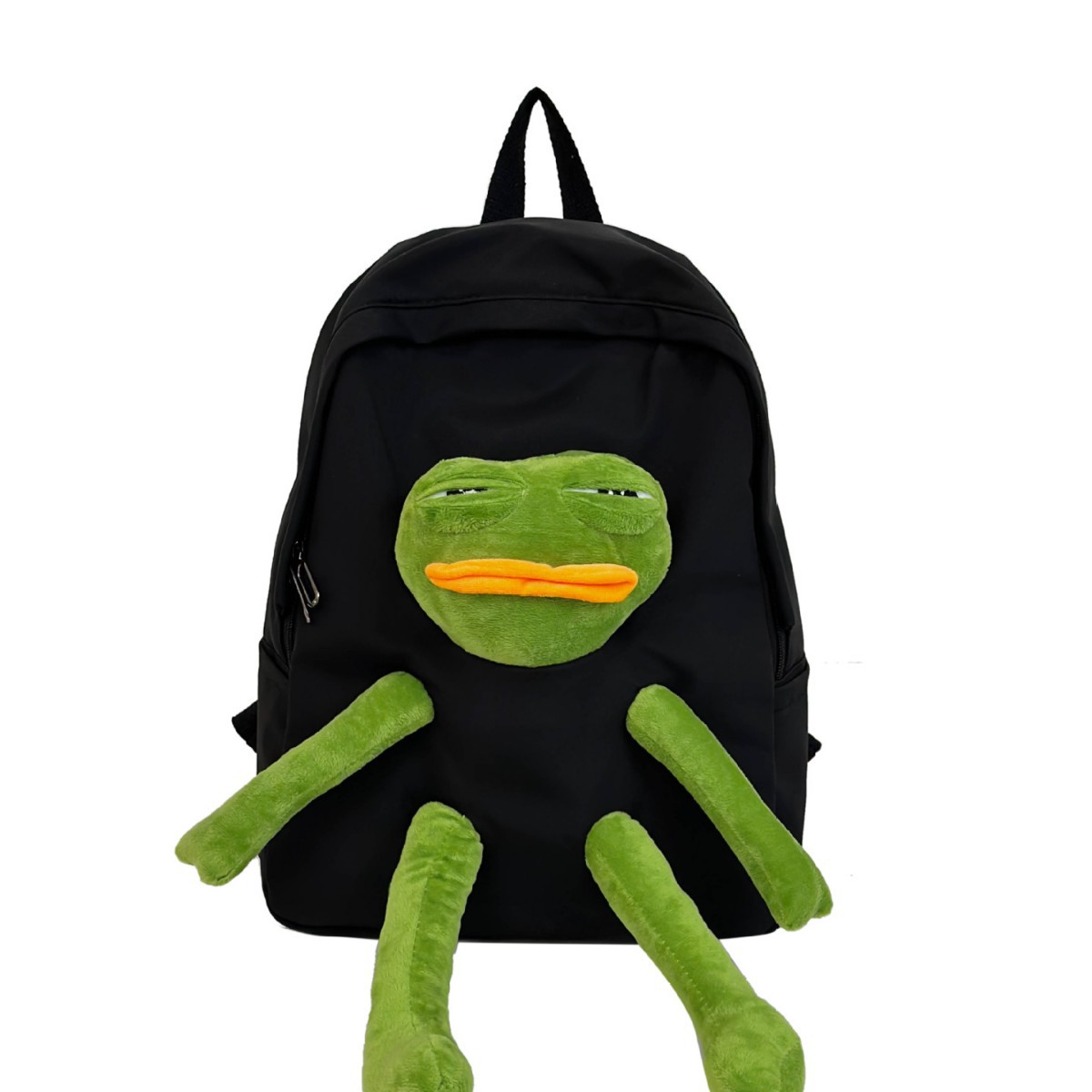 Korean version cute and funny student schoolbag, girl's personality frog doll backpack, large-capacity high school student backpack Item Picture