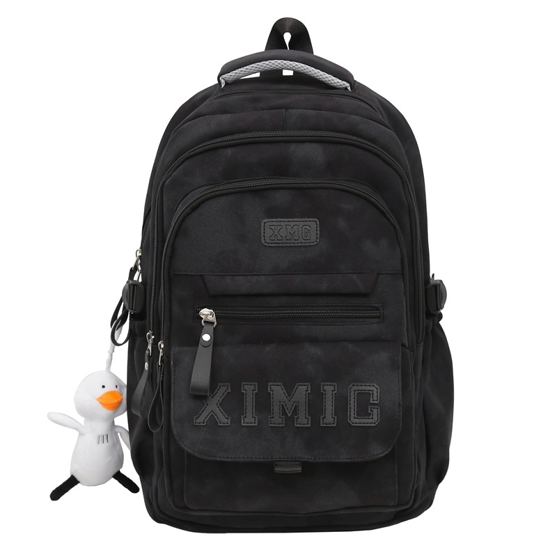 The new men's large-capacity, trendy and cool couple's casual travel backpack is sturdy and durable. It is a backpack for teenagers and students Item Picture