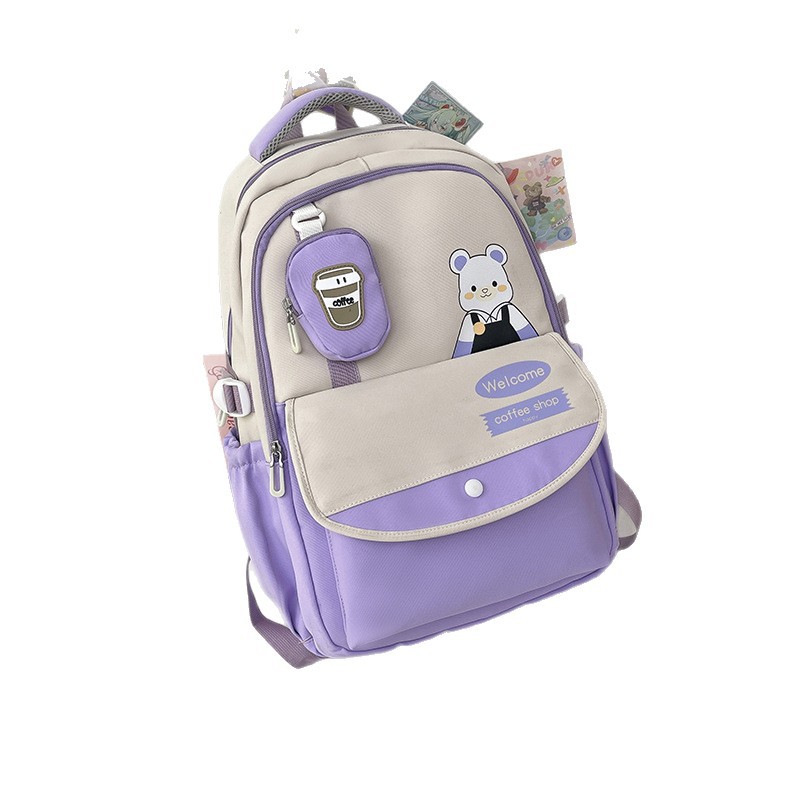 A new Korean version of ins backpack for junior and senior high school students, featuring a cartoonish high appearance level, fashionable, casual and cute student bag Item Picture