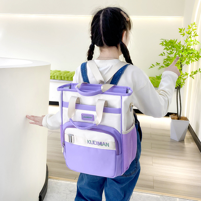 2025 New style tutorial bag, waterproof, primary school student hand-held book bag, large-capacity after-school tutoring class backpack full figure