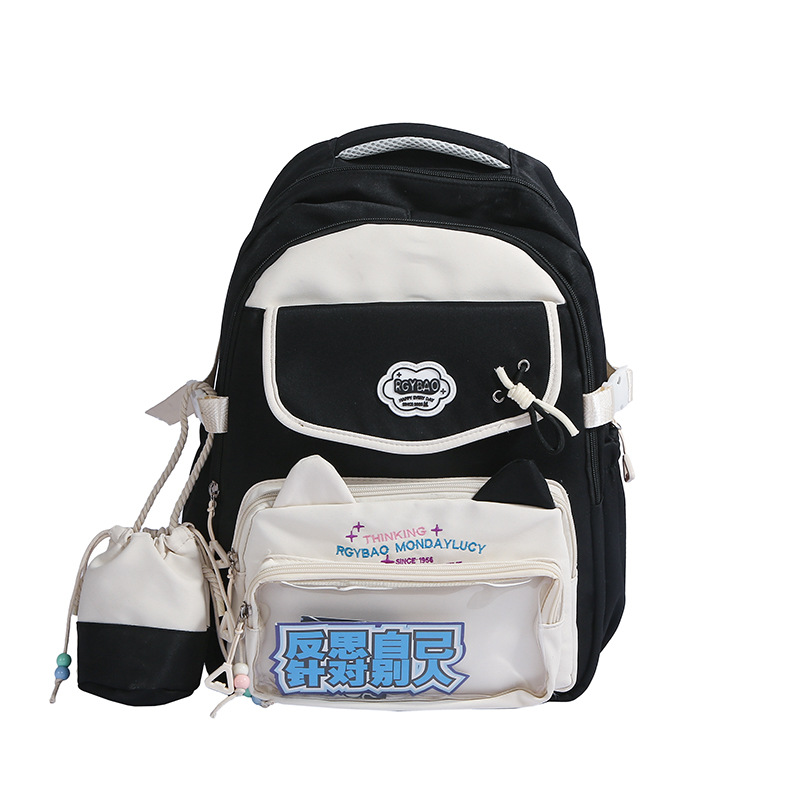A new high-appearance, college-style ins backpack for junior and senior high school students, featuring a casual, simple and lightweight design with a large capacity for commuting Item Picture