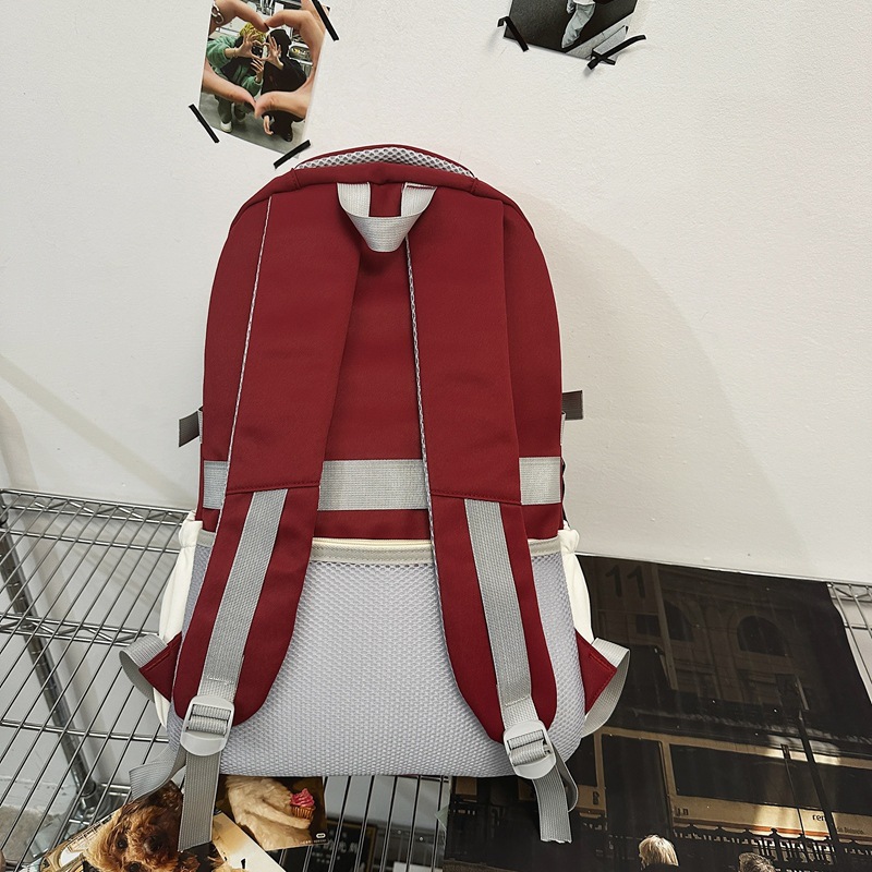Couple schoolbags, large-capacity lightweight backpacks for junior high school students, high-quality color-blocking backpacks for primary school students in grades four to six Specification drawing
